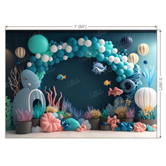 LB0572 Balloons Garland under The Sea Ocean Little Mermaid Backdrop