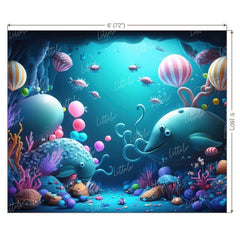 LB0573 Balloons Garland Under The Sea Ocean Mermaid Backdrop