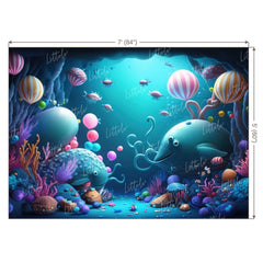 LB0573 Balloons Garland Under The Sea Ocean Mermaid Backdrop