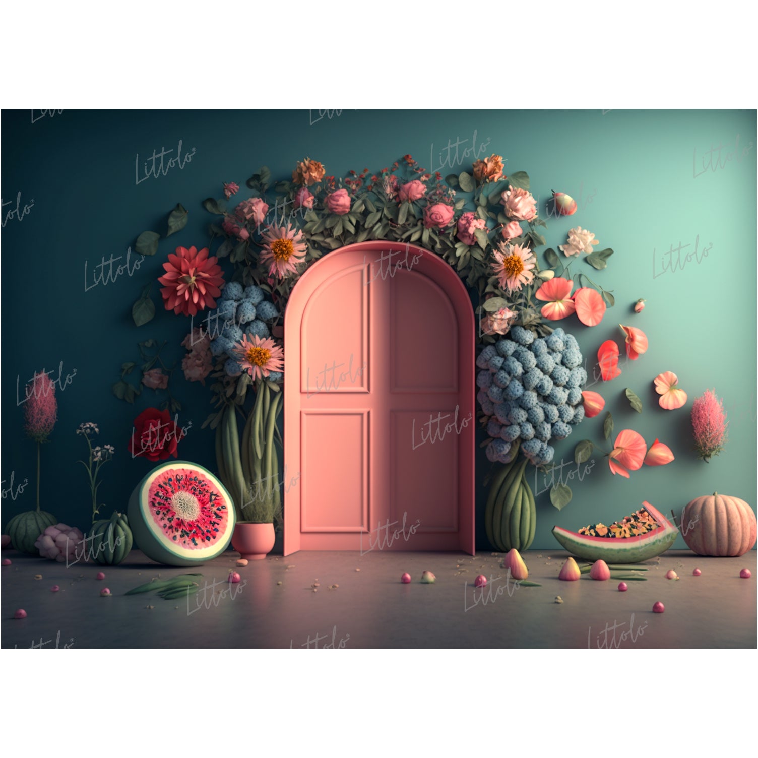LB0580 Summer Doorway Backdrop