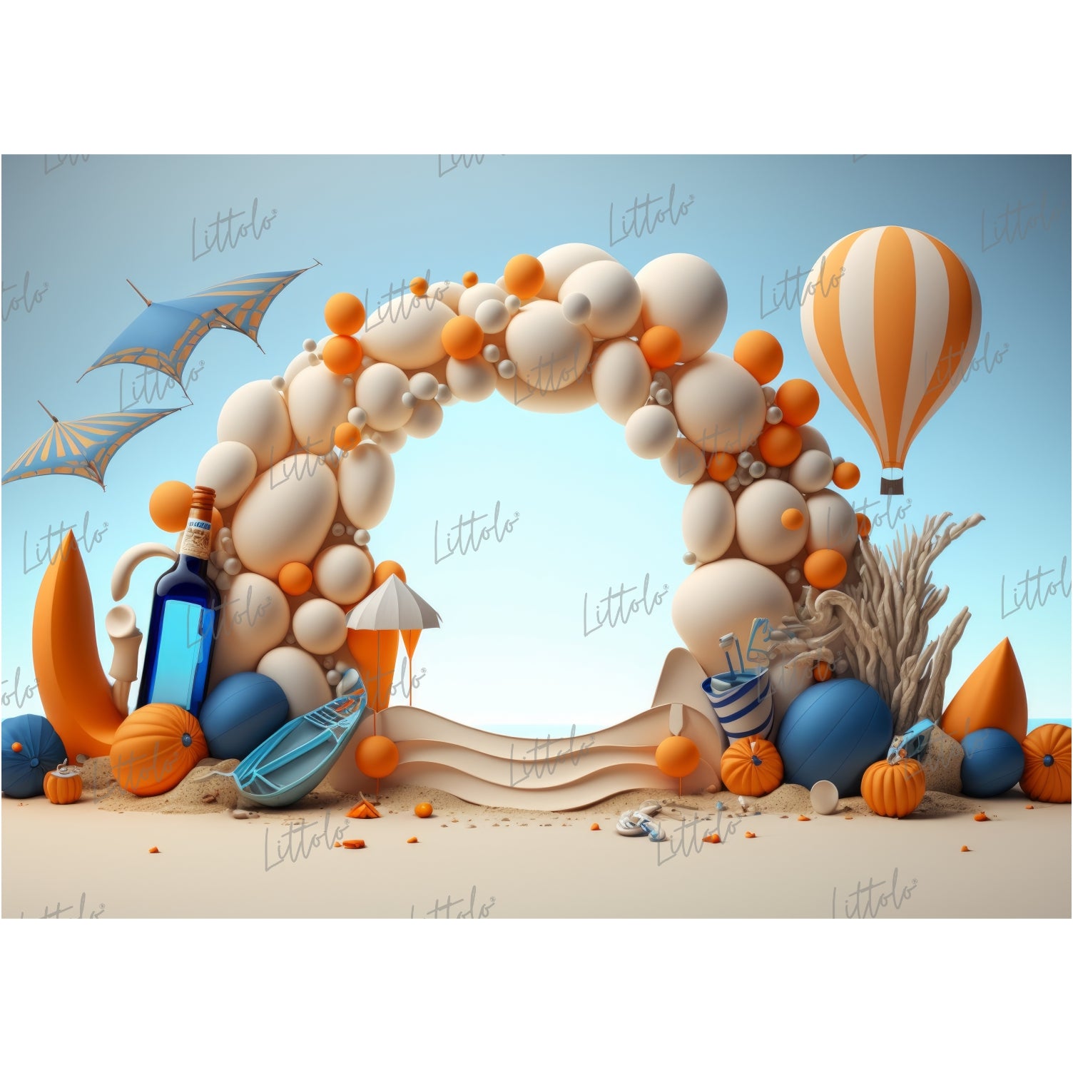 LB0583 Summer Beach Backdrop