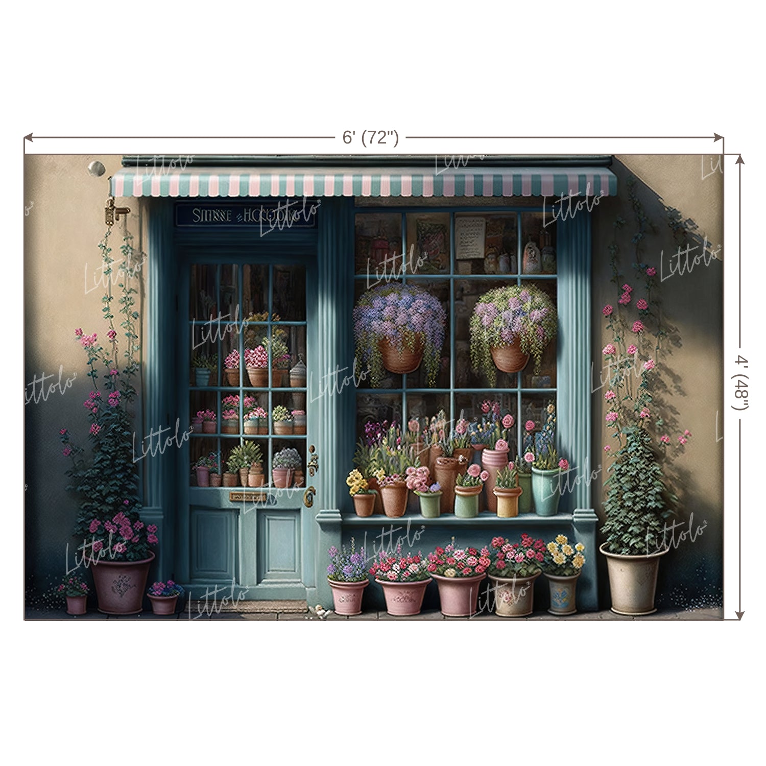 LB0592 Flowers Shop Backdrop