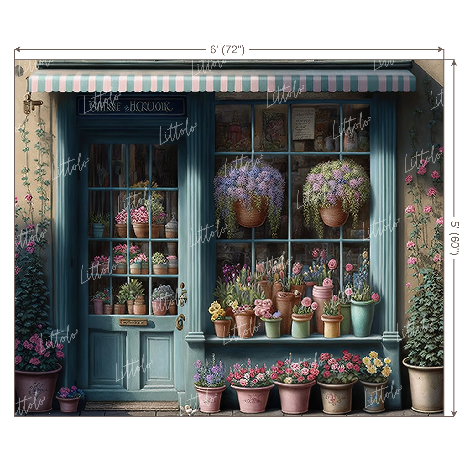 LB0592 Flowers Shop Backdrop