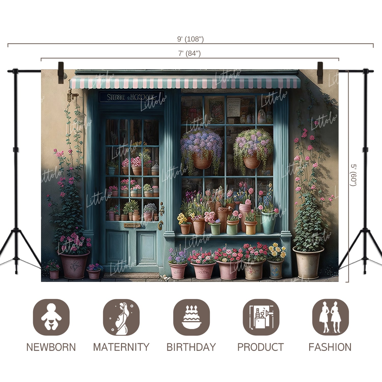 LB0592 Flowers Shop Backdrop