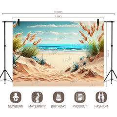 LB0593 Summer Beach Backdrop