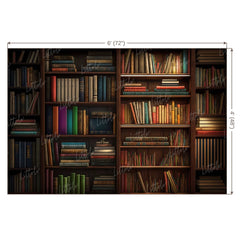 LB0597 Library Books on Shelves Backdrop
