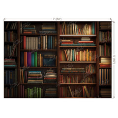 LB0597 Library Books on Shelves Backdrop
