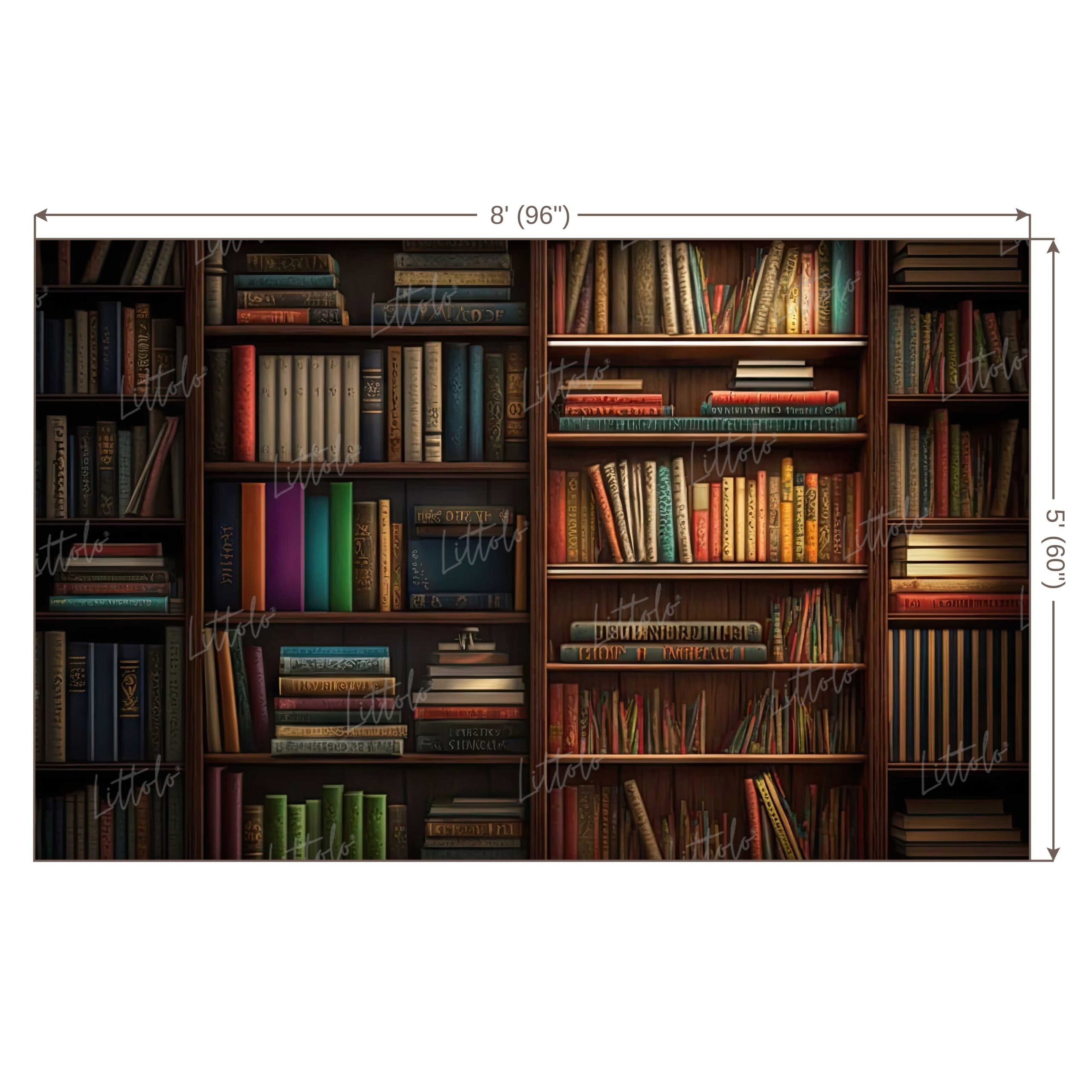 LB0597 Library Books on Shelves Backdrop