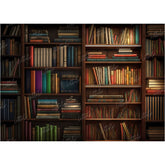 LB0597 Library Books on Shelves Backdrop