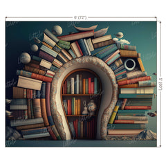 LB0599 Library Books on Shelves Backdrop