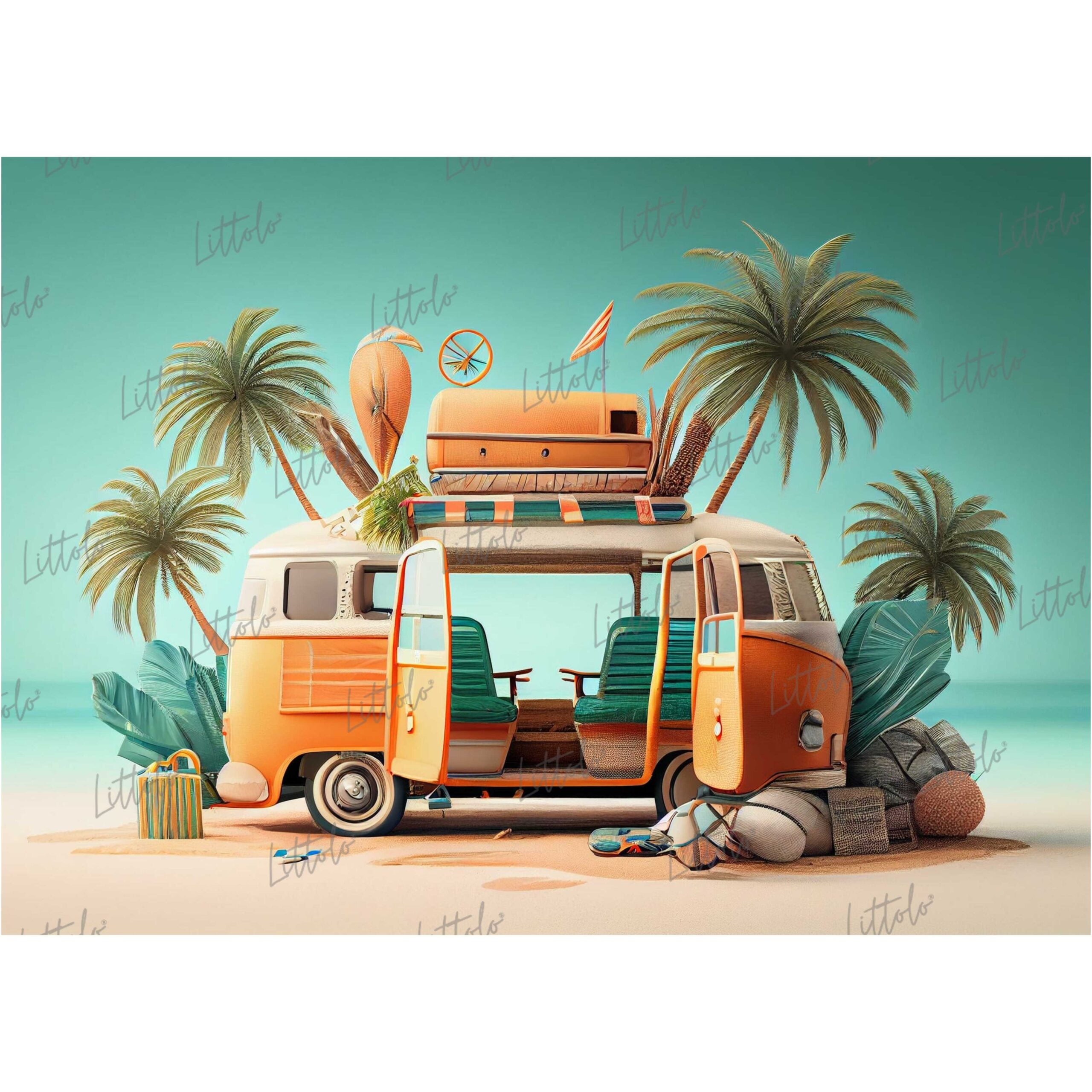 LB0603 Summer Beach Backdrop