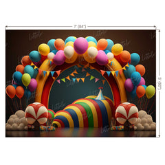 LB0605 Balloons Garland Circus Backdrop