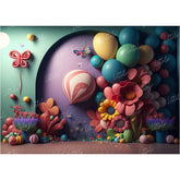 LB0607 Flowers Butterfly Backdrop