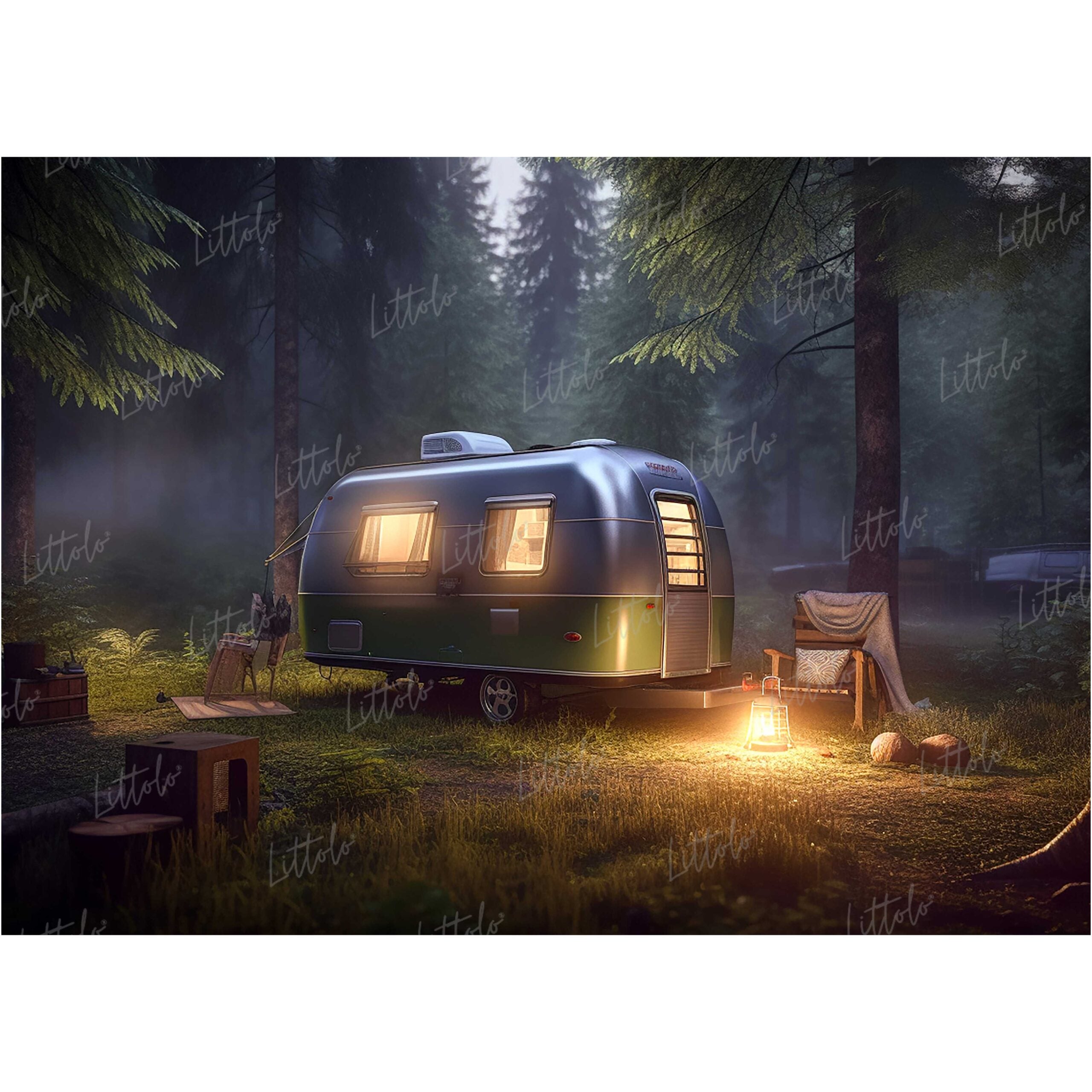 LB0621 Dark Theme Forest Backdrop