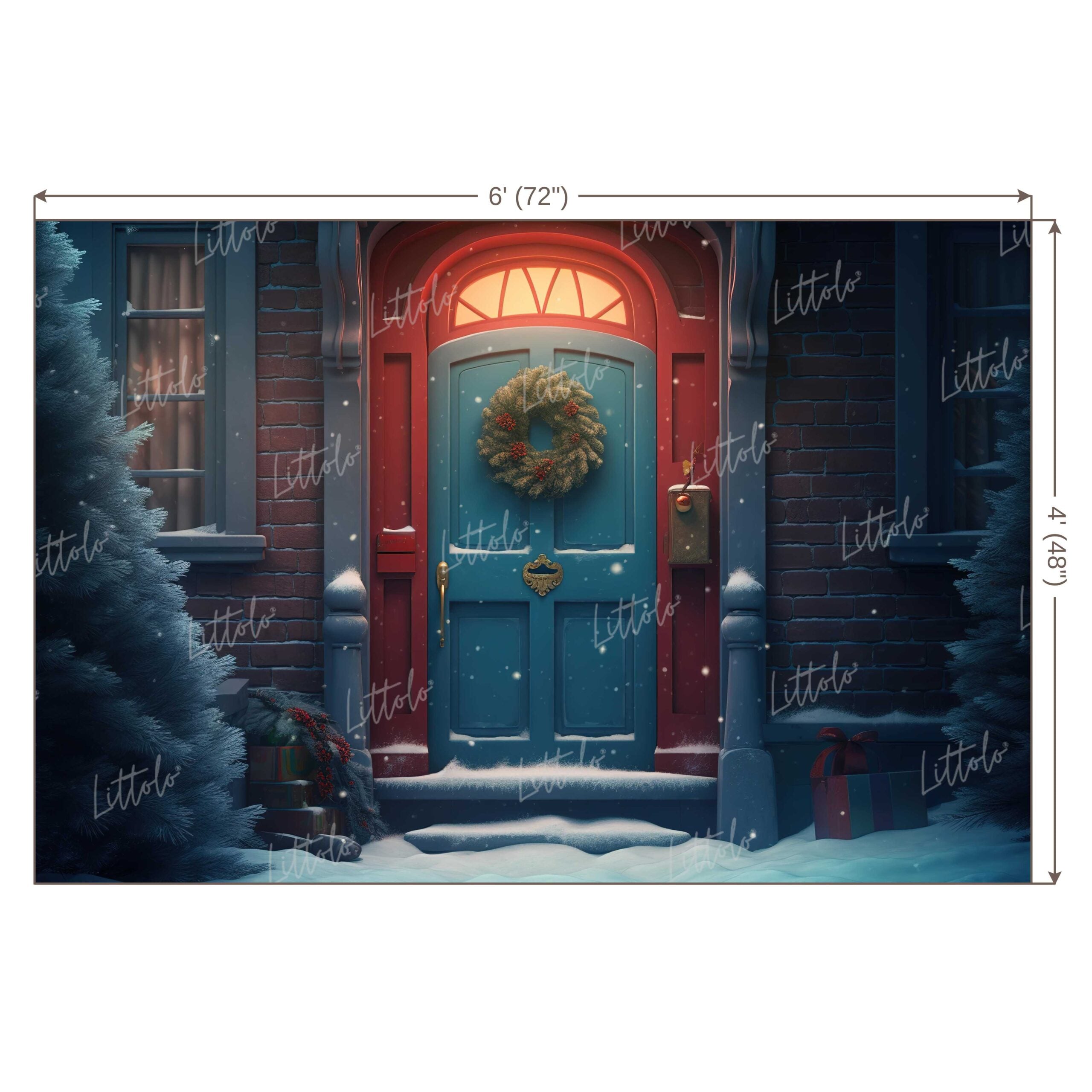 LB0651 Christmas Doorway Backdrop