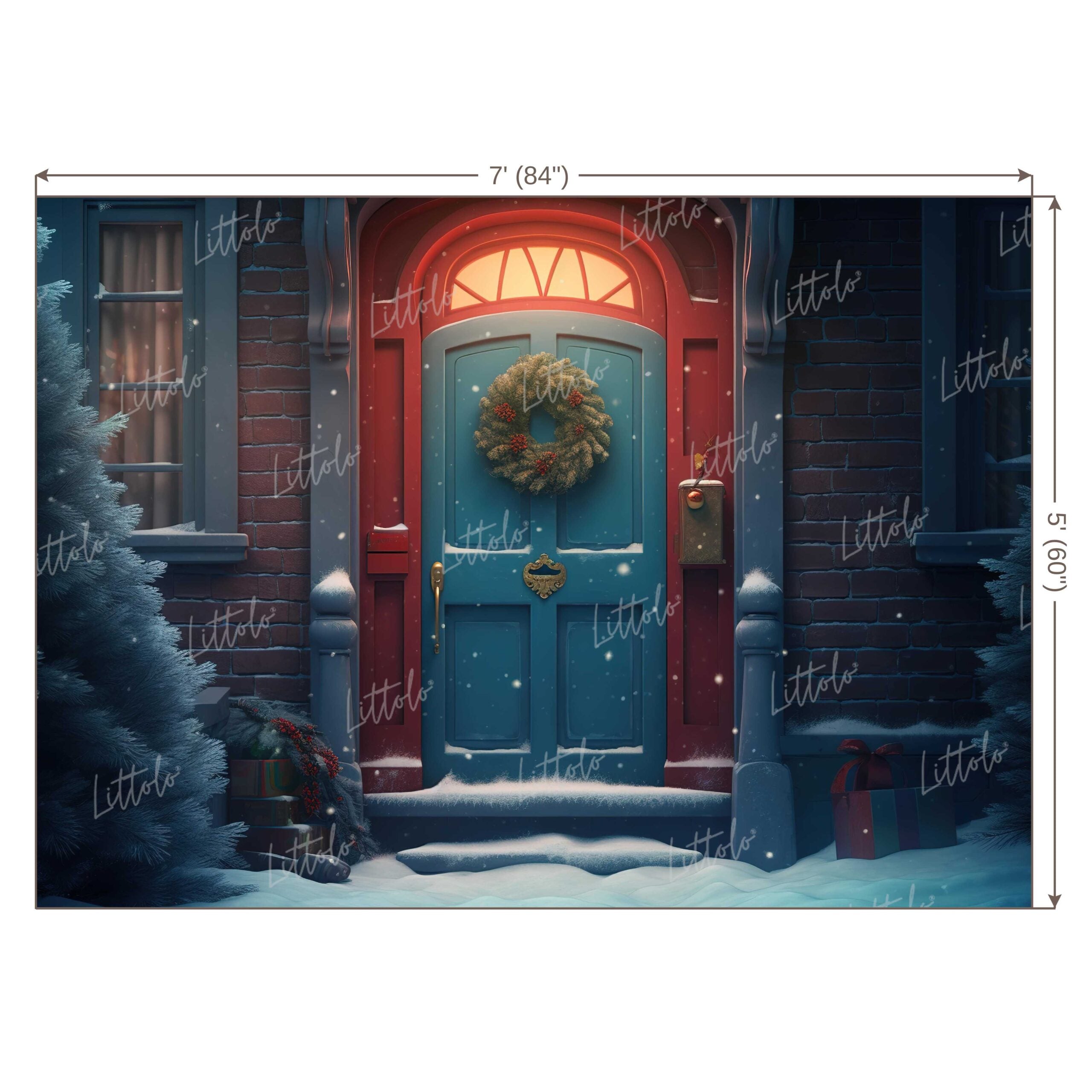 LB0651 Christmas Doorway Backdrop