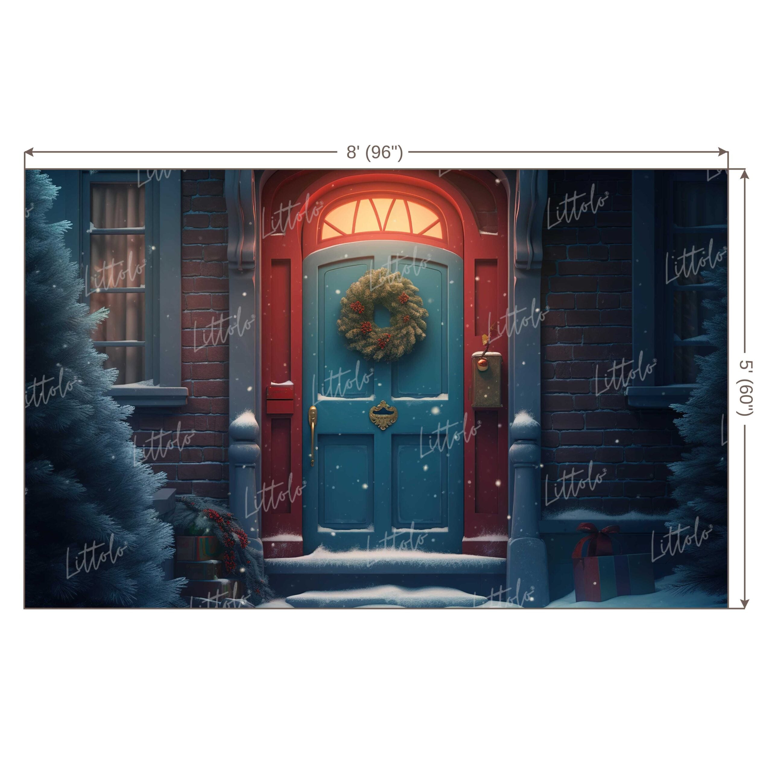 LB0651 Christmas Doorway Backdrop