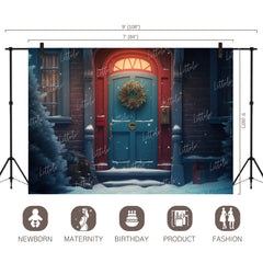 LB0651 Christmas Doorway Backdrop