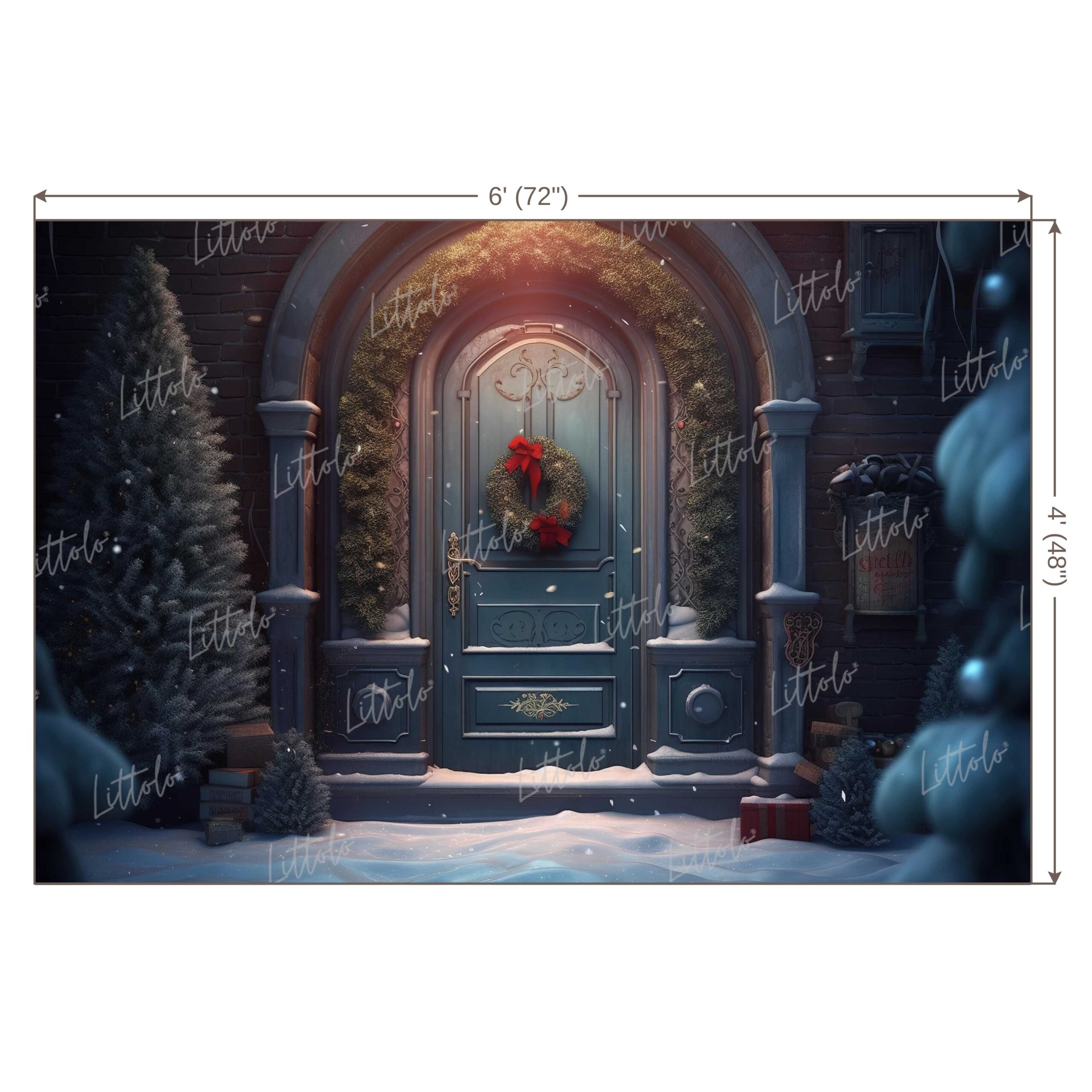 LB0655 Christmas Doorway Backdrop