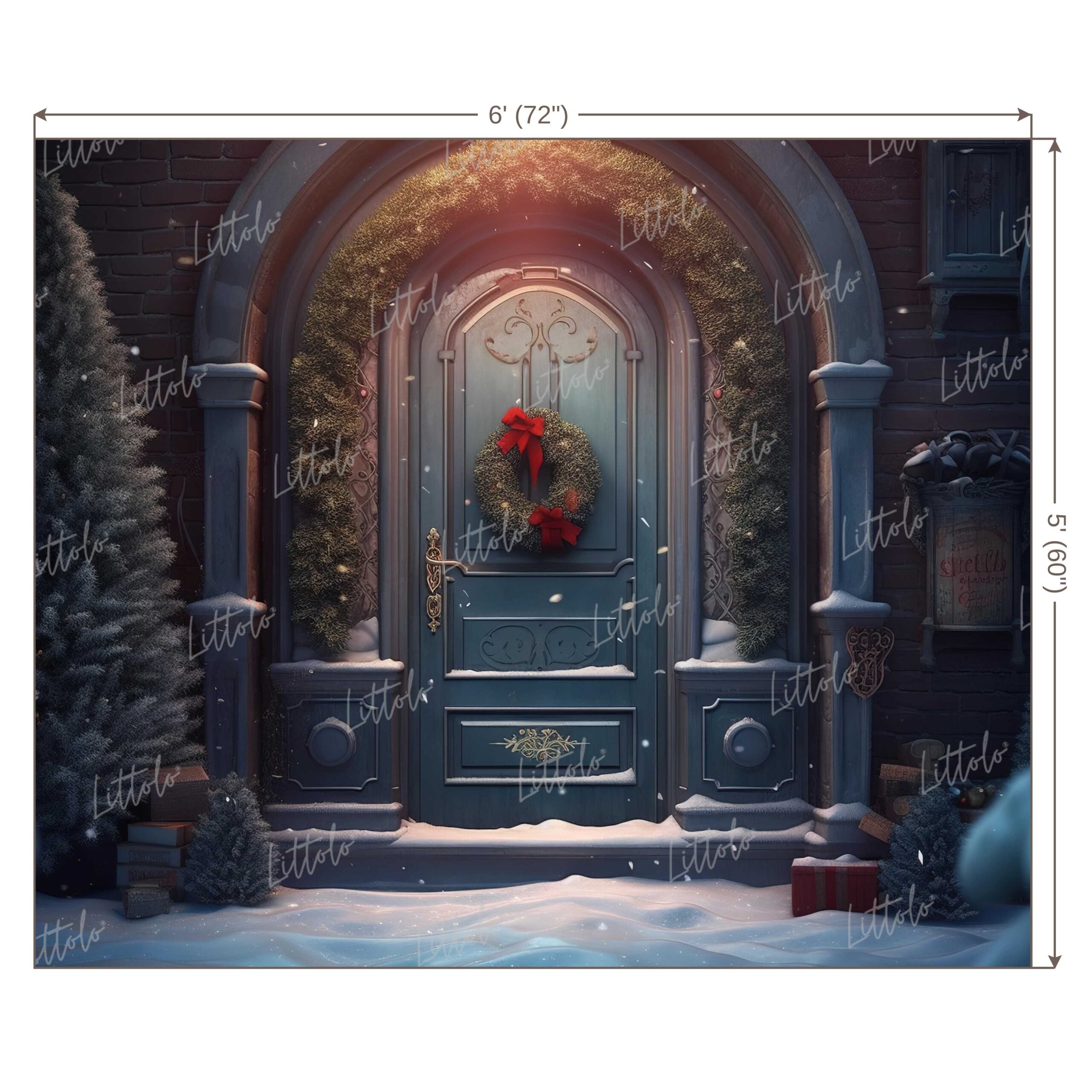 LB0655 Christmas Doorway Backdrop