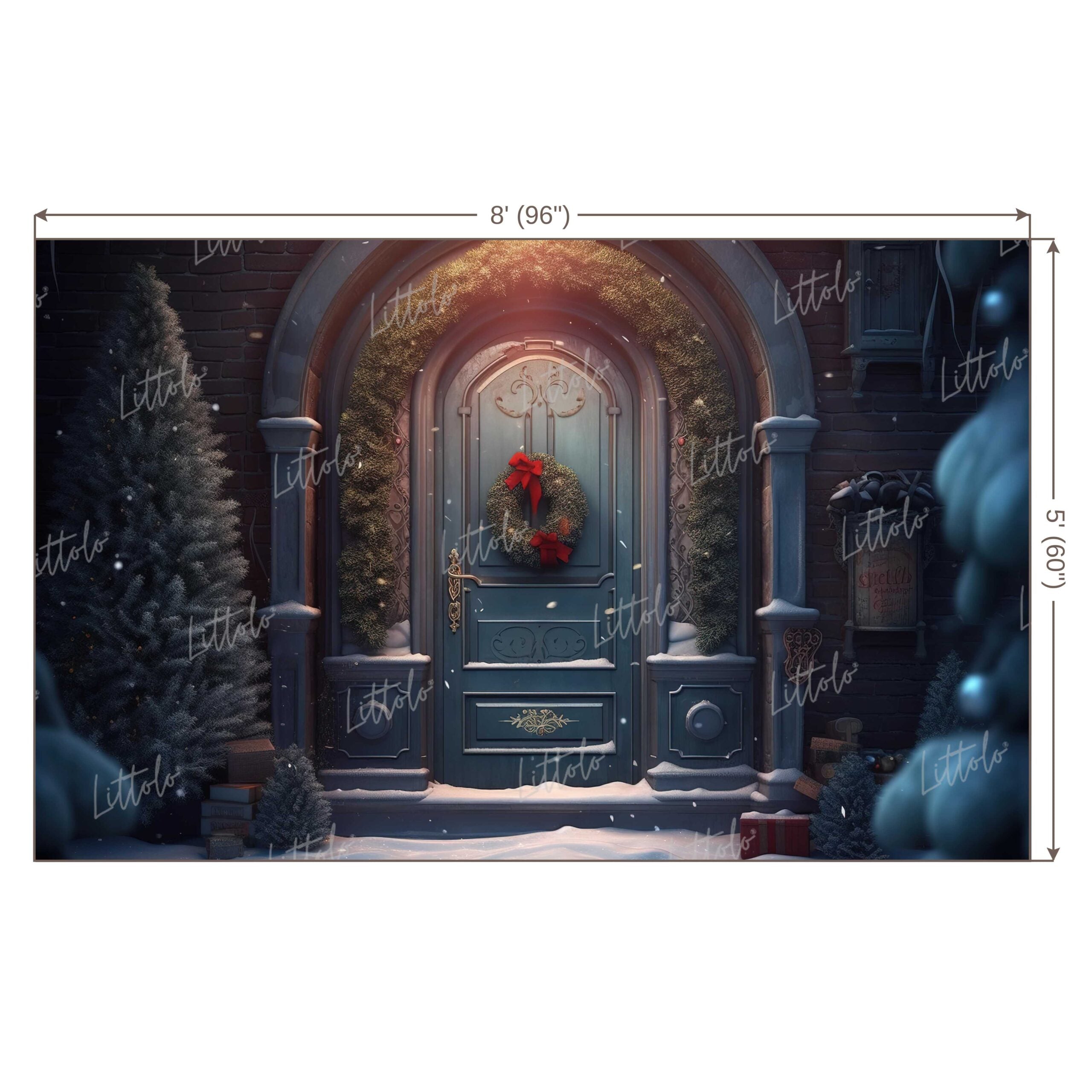 LB0655 Christmas Doorway Backdrop