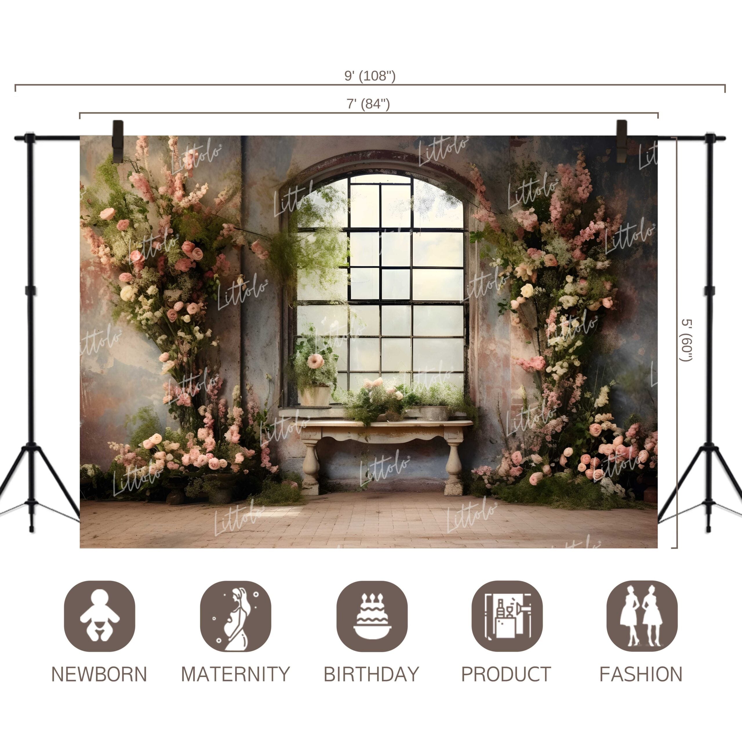 LB0656 Floral Wall Decor Backdrop