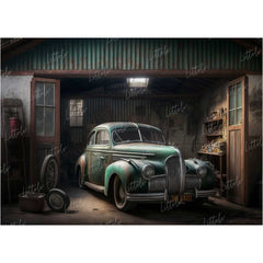 LB0667 Vintage Garage Backdrop