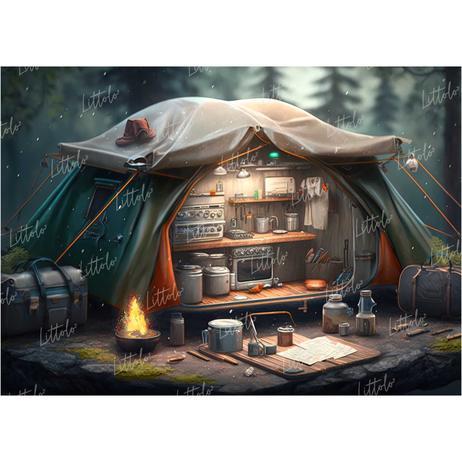 LB0668 Adventure Camping Backdrop