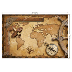 LB0689 World Map Backdrop