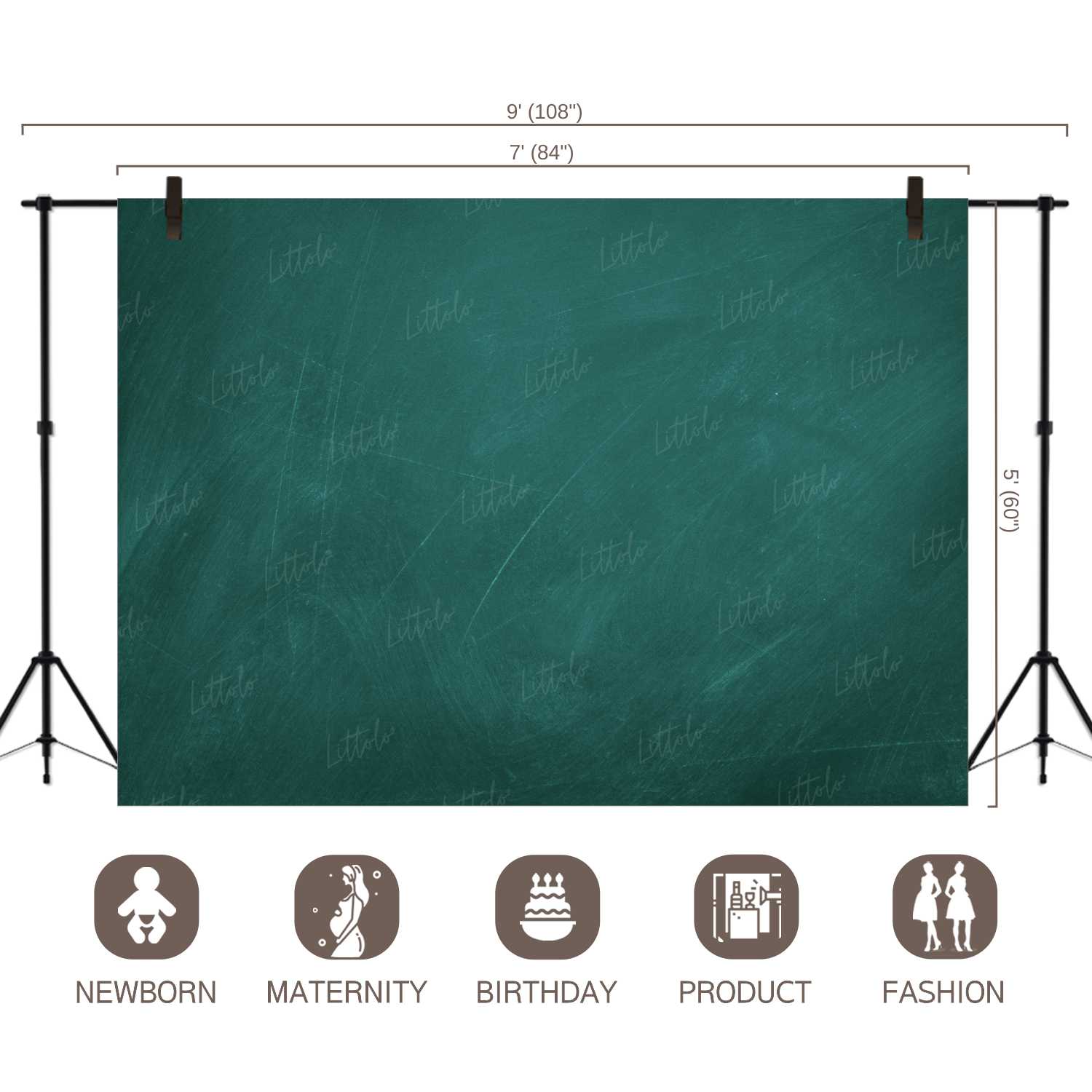 LB0704 Back to School Chalk Board Backdrop