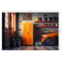 LB0707 Vintage Garage Backdrop