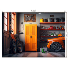 LB0707 Vintage Garage Backdrop