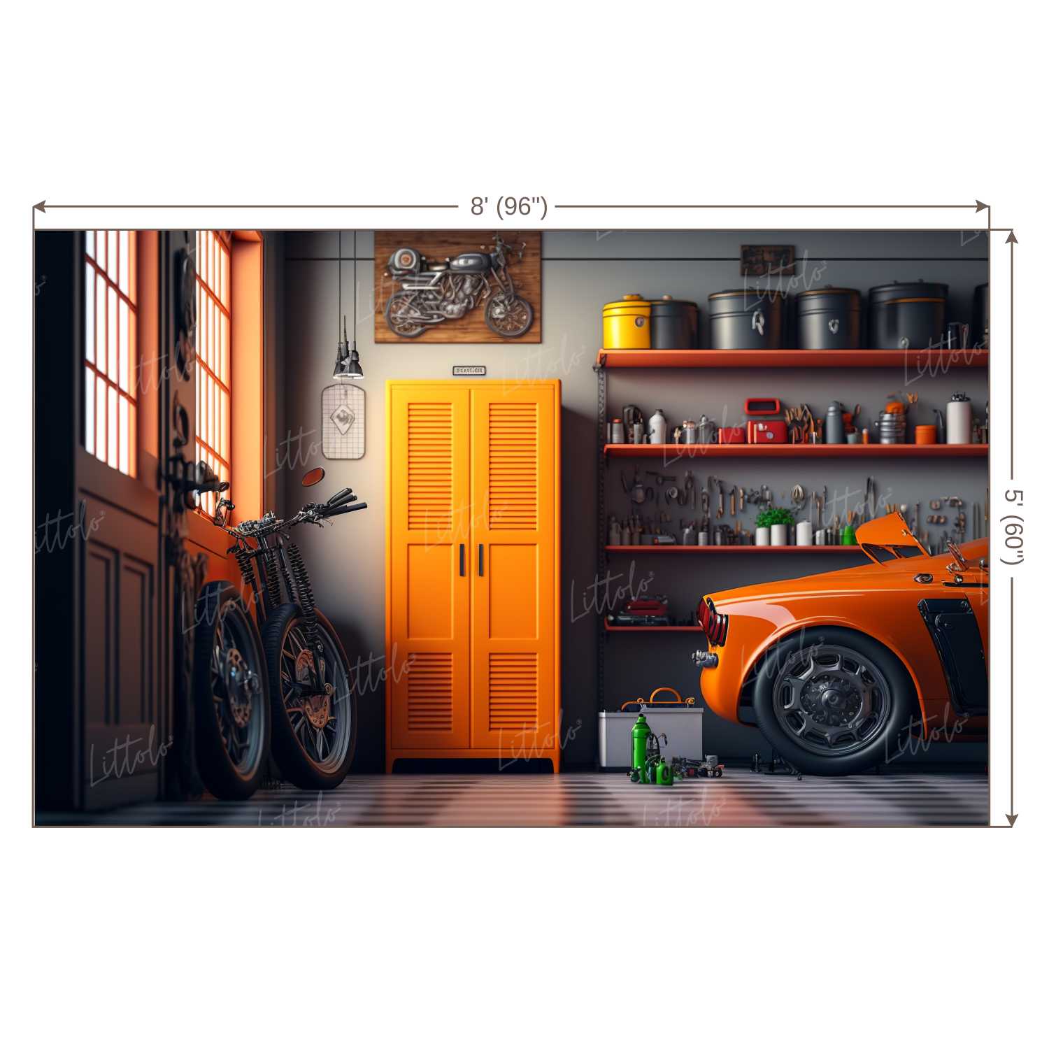 LB0707 Vintage Garage Backdrop