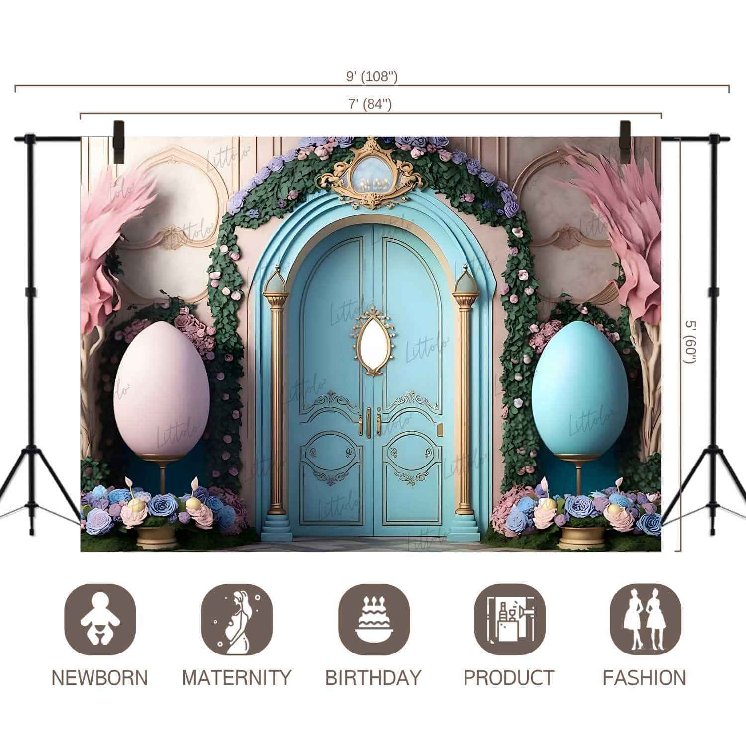 LB0723 Easter Doorway Backdrop