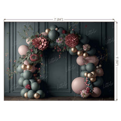 LB0727 Balloons Garland Floral Backdrop