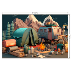 LB0750 Adventure Camping Backdrop