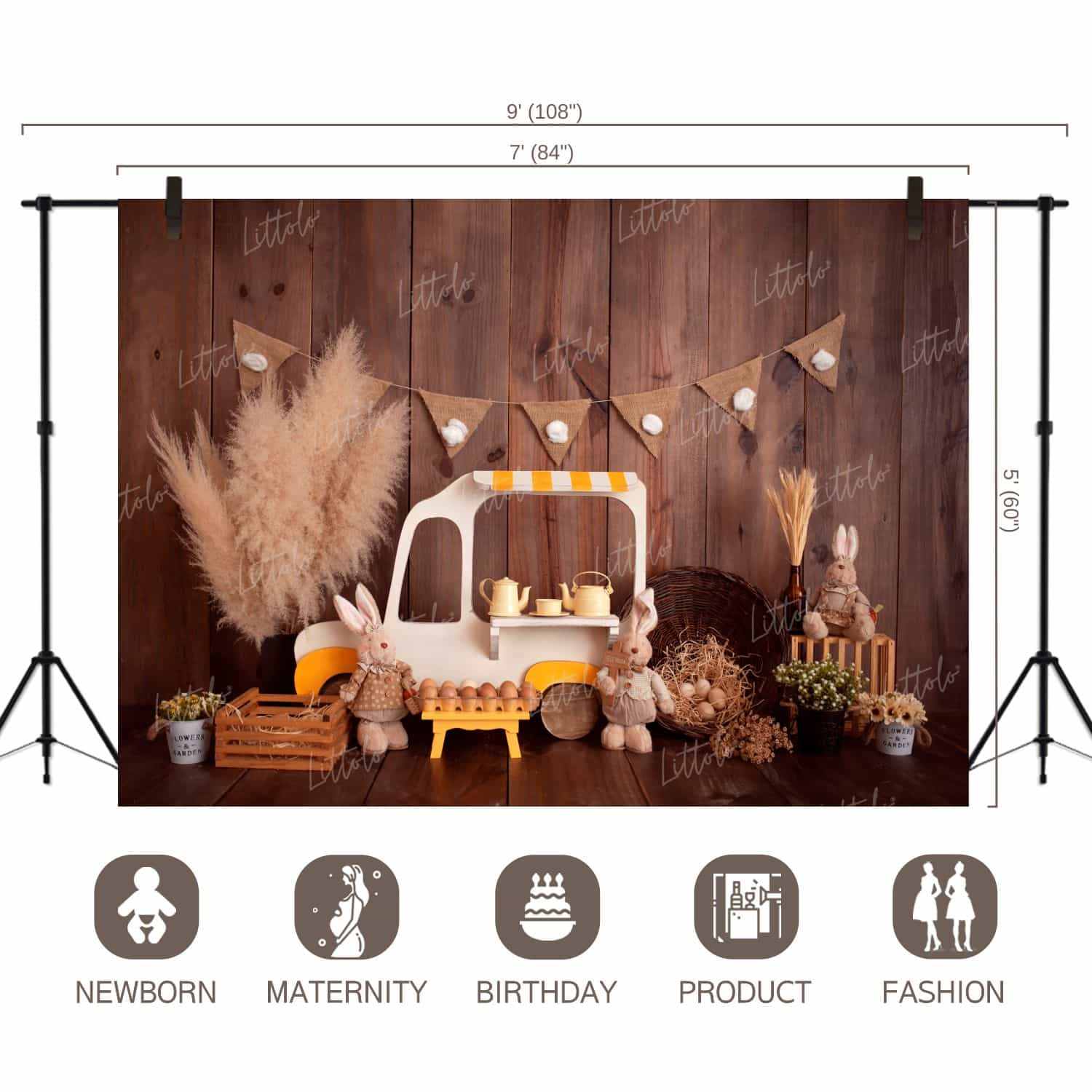 LB0761 Festival Easter Backdrop