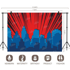 LB0798 Superhero Cartoon Backdrop