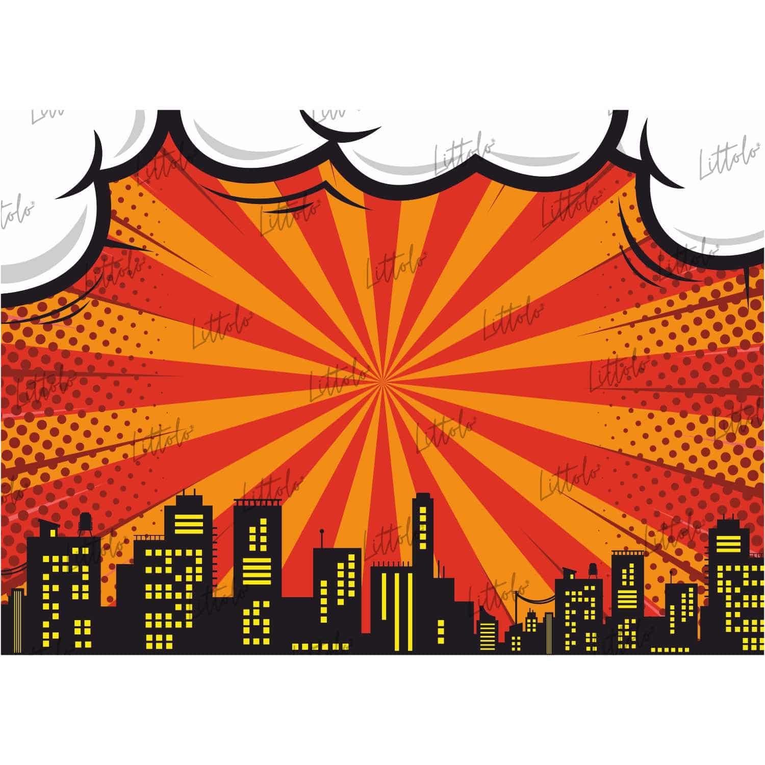 LB0799 Superhero Cartoon Backdrop