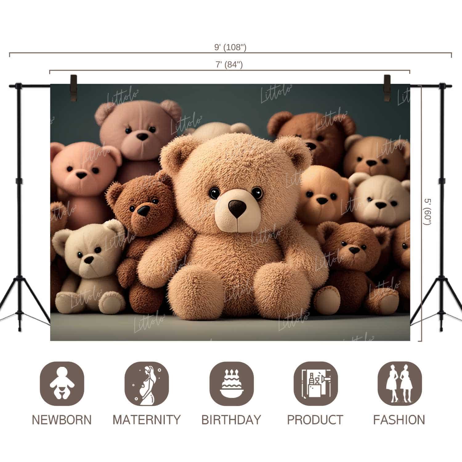 LB0805 Teddy Bear Backdrop