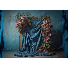 LB0811 Curtain Drape Floral Backdrop
