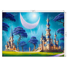 LB0812 Fairytale Princess Prince Castle Backdrop