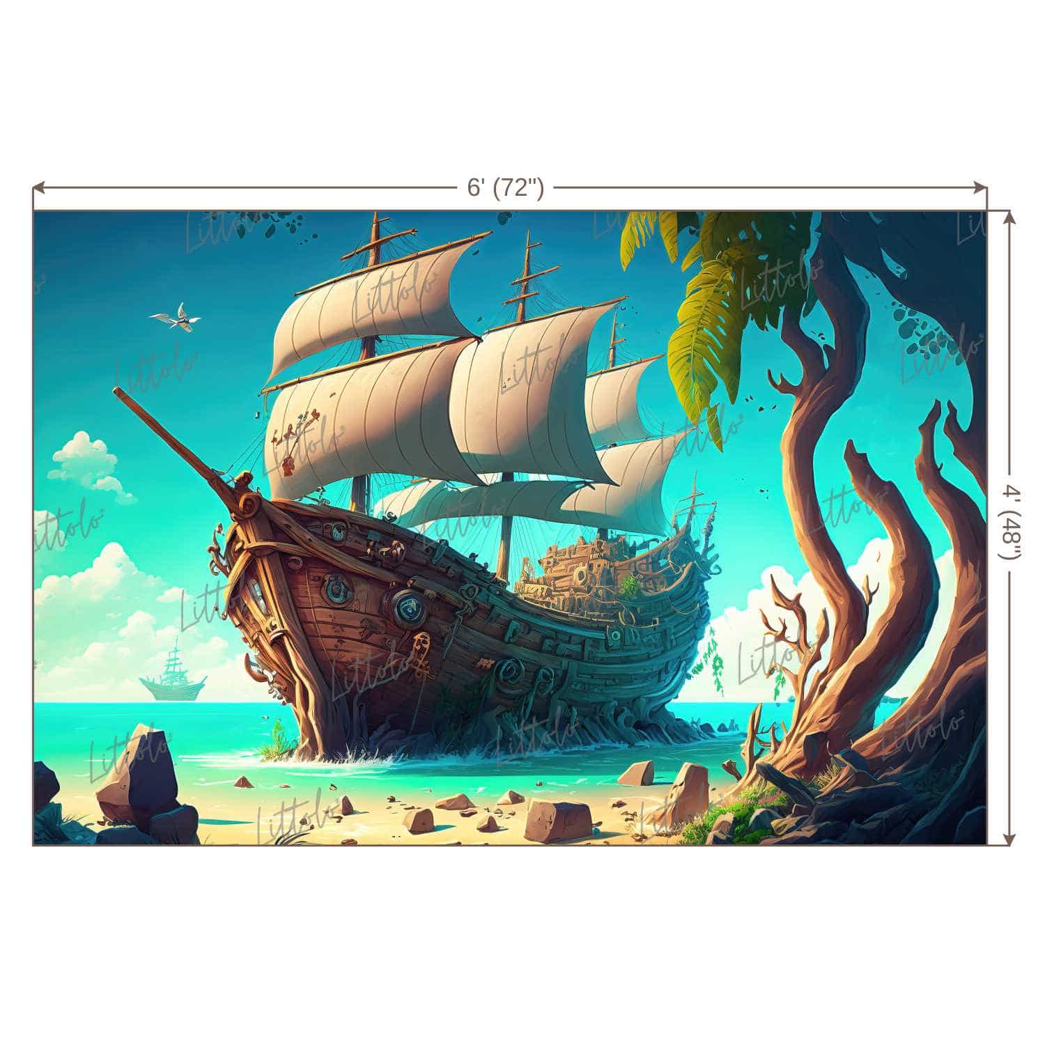 LB0824 Pirates Caribbean Backdrop
