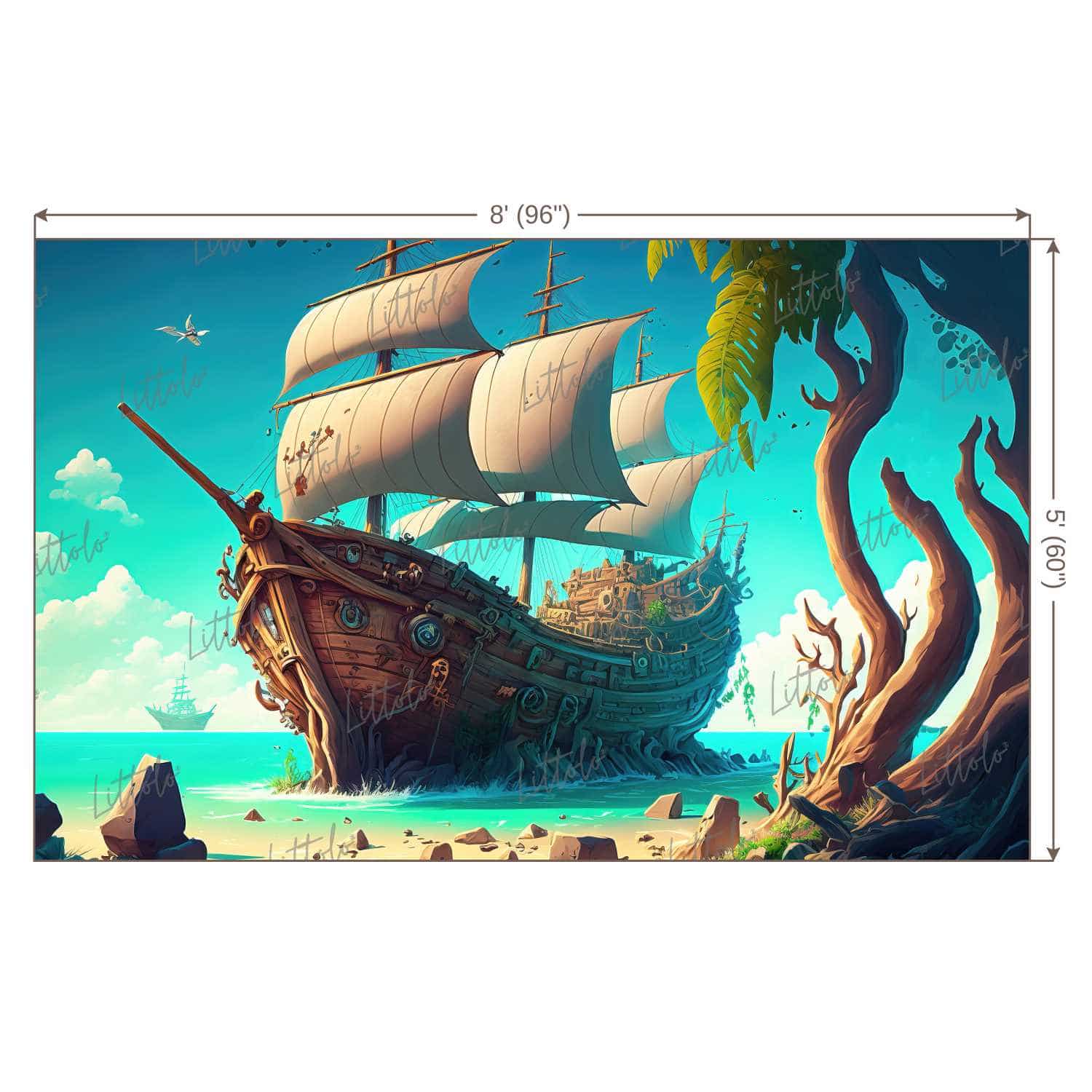 LB0824 Pirates Caribbean Backdrop