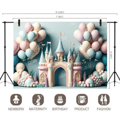 LB0851 Balloons Garland Unicorn Backdrop