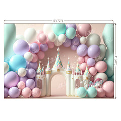 LB0852 Balloons Garland Unicorn Backdrop