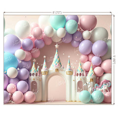 LB0852 Balloons Garland Unicorn Backdrop