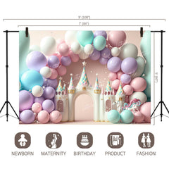 LB0852 Balloons Garland Unicorn Backdrop