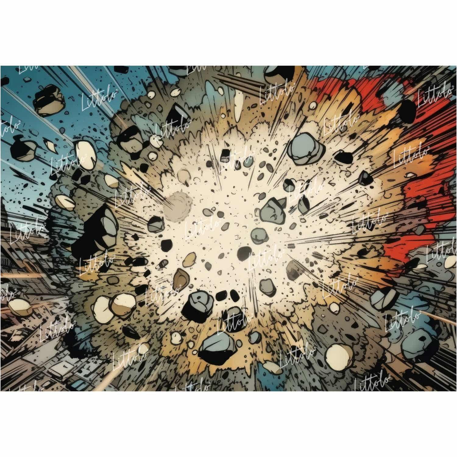 LB0874 Powerful Comic Action Backdrop