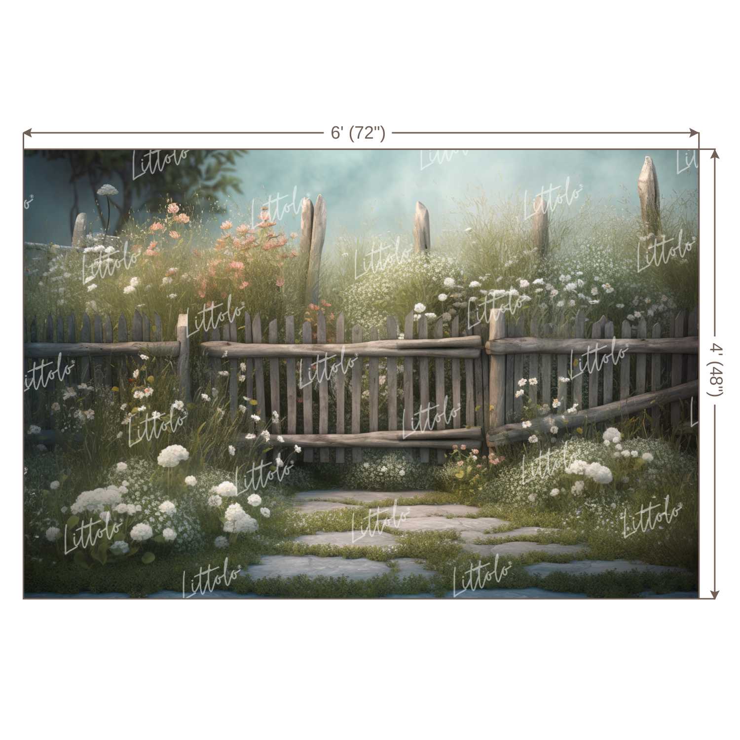 LB0879 Garden Fence Backdrop